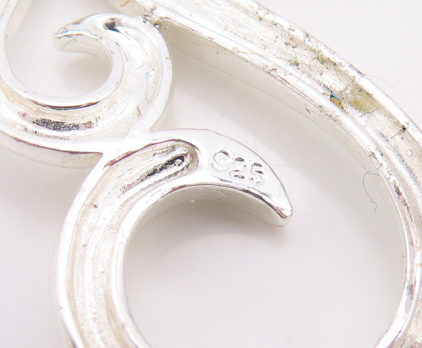 925 Sterling Silver Vintage Pendant Modernist Cutout Dropping Swirls  PT23527