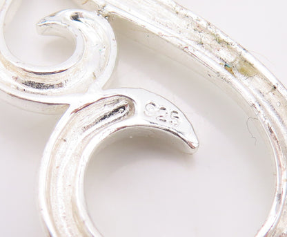 925 Sterling Silver Vintage Pendant Modernist Cutout Dropping Swirls  PT23527