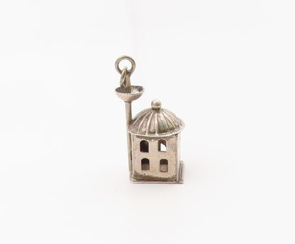 925 Sterling Silver  Vintage 3D Mosque Religious Charm Pendant  PT22152
