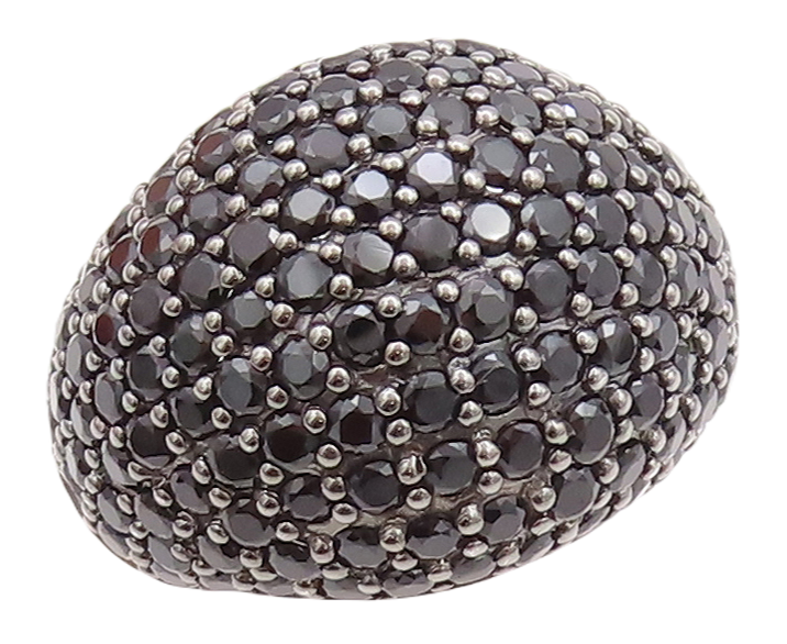 925 Sterling Silver Vintage Ring Spinel Inlay Dome Shape  Sz 7  RG29791