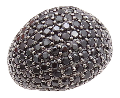 925 Sterling Silver Vintage Ring Spinel Inlay Dome Shape  Sz 7  RG29791