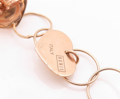 925 Sterling Silver Vintage Earrings Rose Gold Plated NANIS Drop Heart EG13566