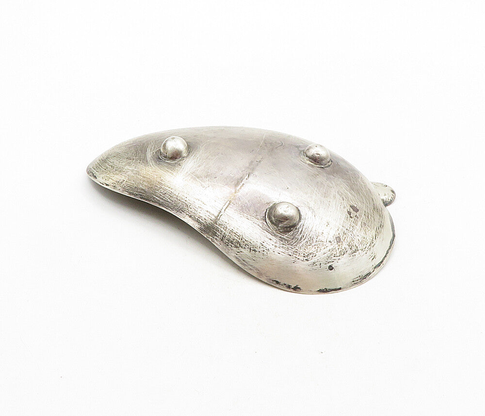 MEXICO 925 Sterling Silver  Vintage Dark Tone Pear Shaped Ash Tray  TR1565