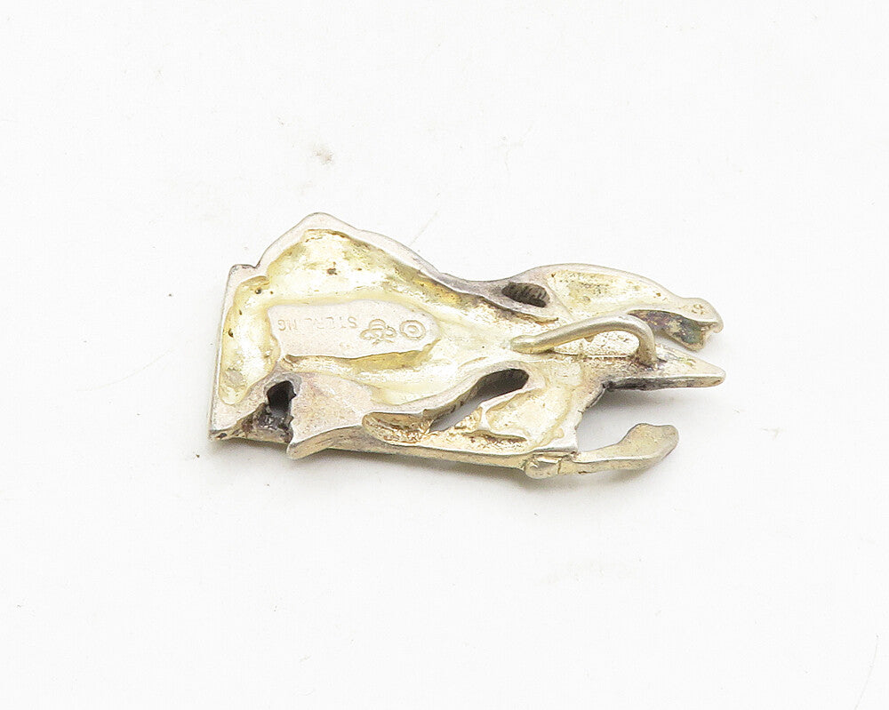 925 Sterling Silver  Vintage Diamond Cut Oxidized Wizard Drop Pendant  PT7272