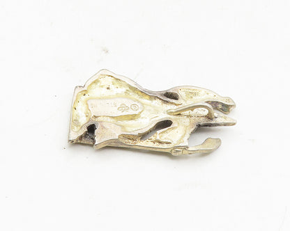925 Sterling Silver  Vintage Diamond Cut Oxidized Wizard Drop Pendant  PT7272