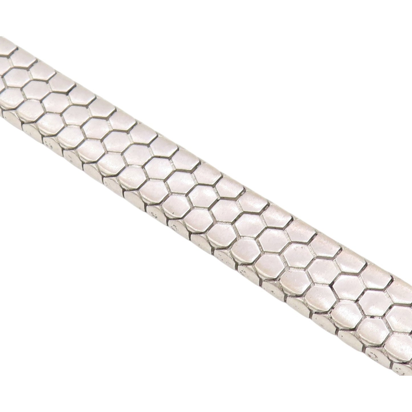 925 Sterling Silver Vintage Bracelet Classic Hexagonal Honeycomb Chain  BT12152