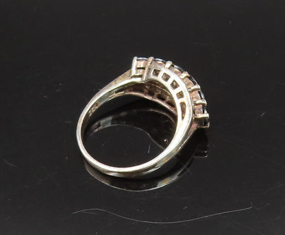 925 Silver  Vintage Sparkly Spinel & Cubic Zirconia Swirl Ring Sz 7  RG26038