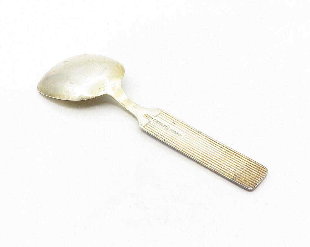 THEODOR OLSENS 925 Sterling Silver  Vintage Blue Enamel Serving Spoon  TR1762