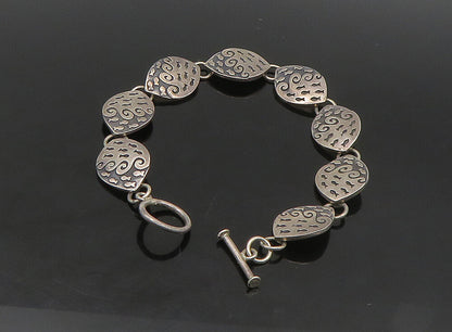 DESIGNER 925 Sterling Silver  Vintage Shiny Fish Motif Chain Bracelet  BT9238
