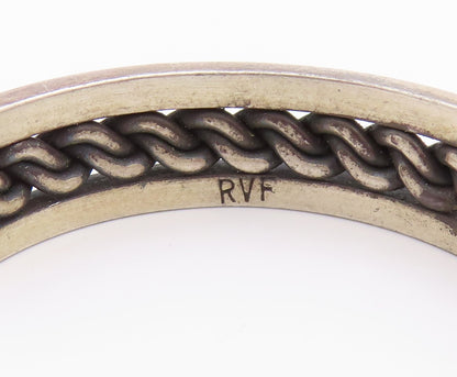 925 Sterling Silver Vintage Bracelet ROGER FRANCISCO NAVAJO Roped Cuff  BT11296