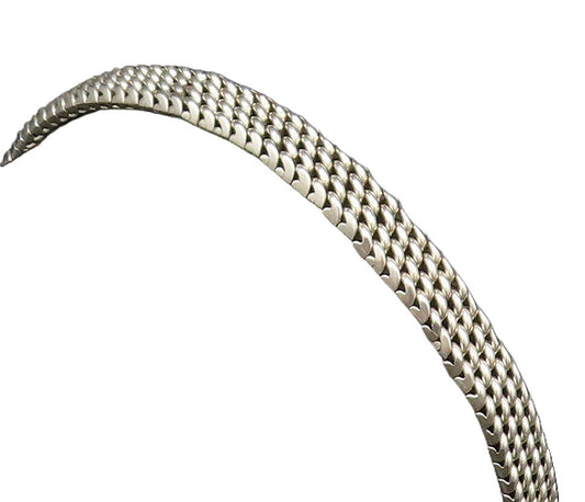 925 Silver  Vintage Fashionable Bold Popcorn Mesh Chain Bracelet  BT9658