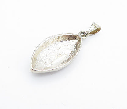 925 Sterling Silver  Vintage Dark Tone Diamond Cut Football Pendant  PT5442