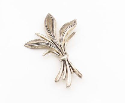 925 Sterling Silver Vintage Brooch JUDITH JACK Botanical Lily Bouquet  BP12123