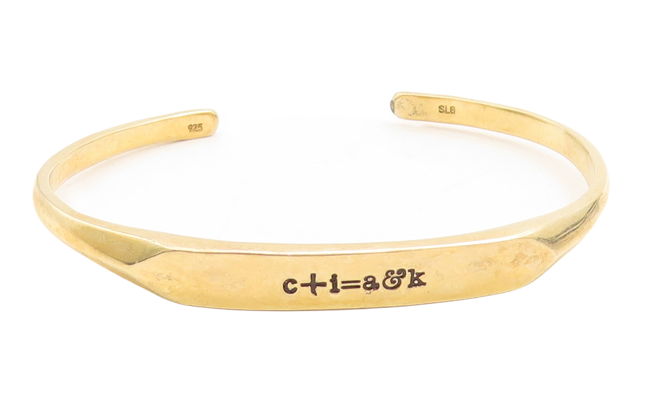 925 Sterling Silver Vintage Bracelet Gold Plated Designer Etched Cuff  BT10948