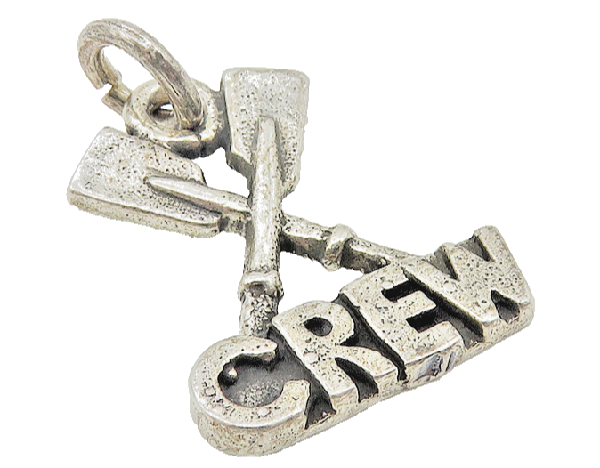 925 Sterling Silver  Vintage Dark Tone Boat Paddles Crew Drop Pendant  PT8923
