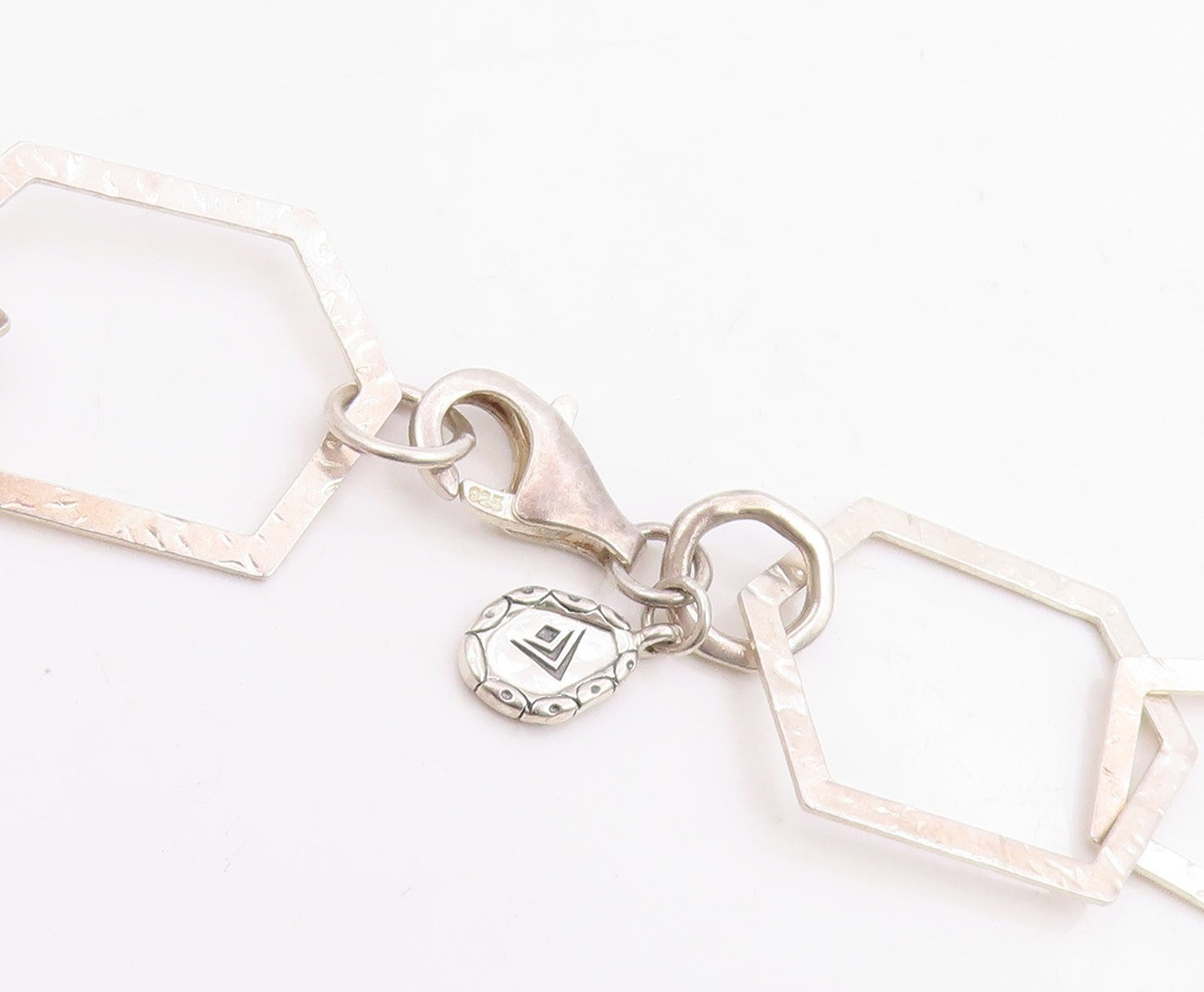 925 Sterling Silver Vintage Necklace SILPADA Modernist Geometric Link  NE4879
