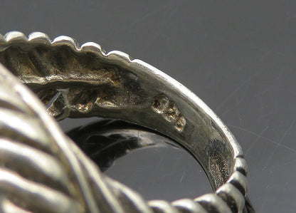925 Sterling Silver  Vintage Cabochon Black Onyx Cocktail Ring Sz 5  RG22221