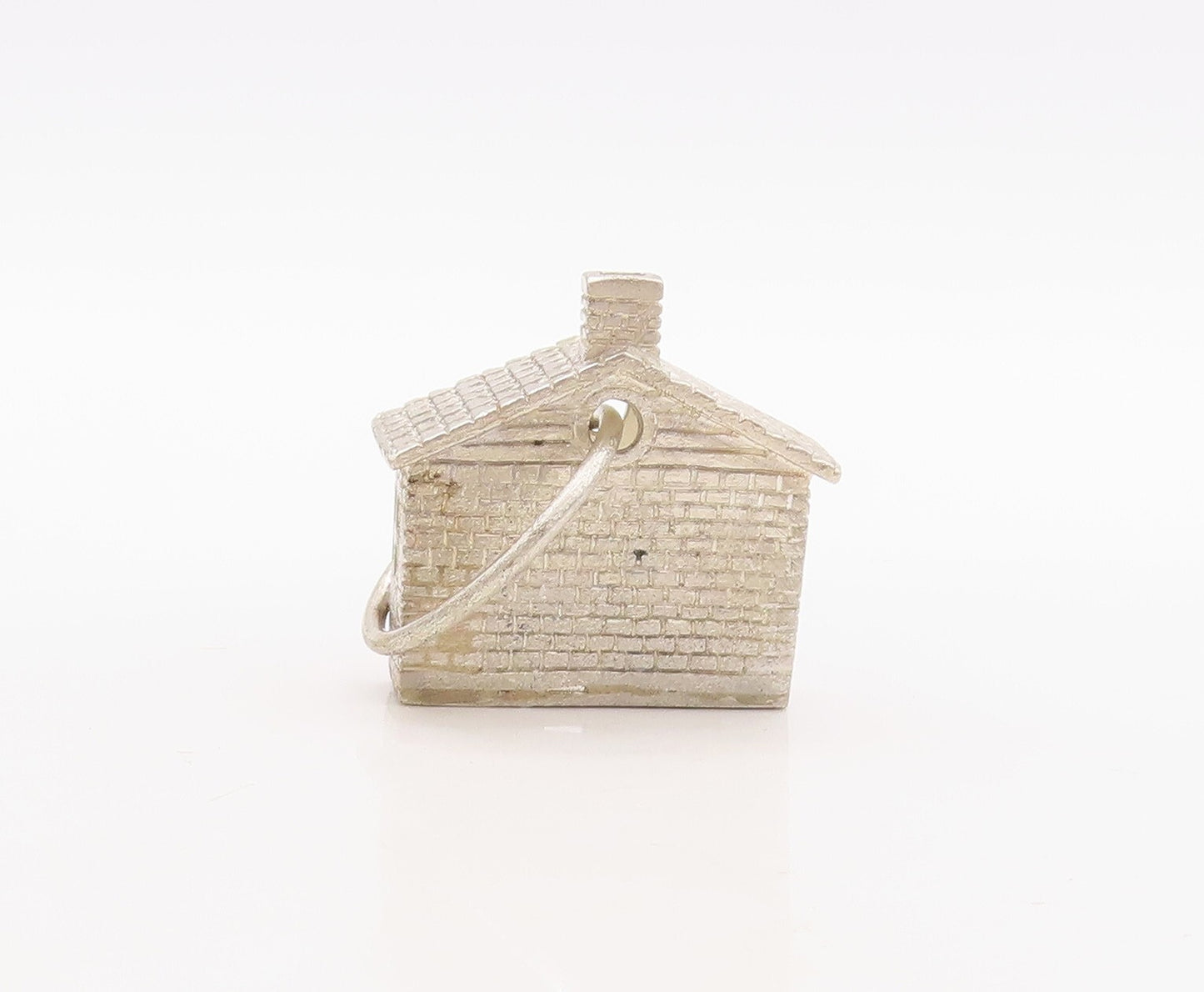 925 Sterling Silver Vintage Pendant Cutout Christmas Scene Of House  PT23671