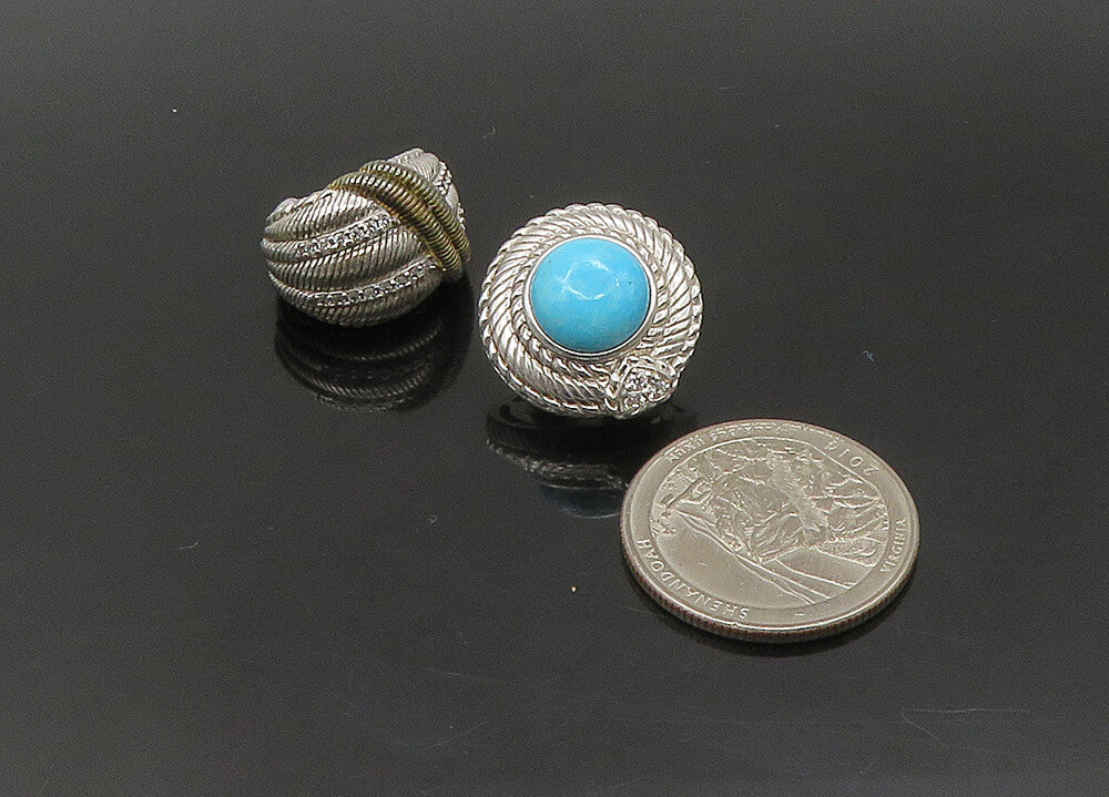 JUDITH RIPKA 925 Sterling Silver Vintage Multi Stone Lot Single Earrings EG11321