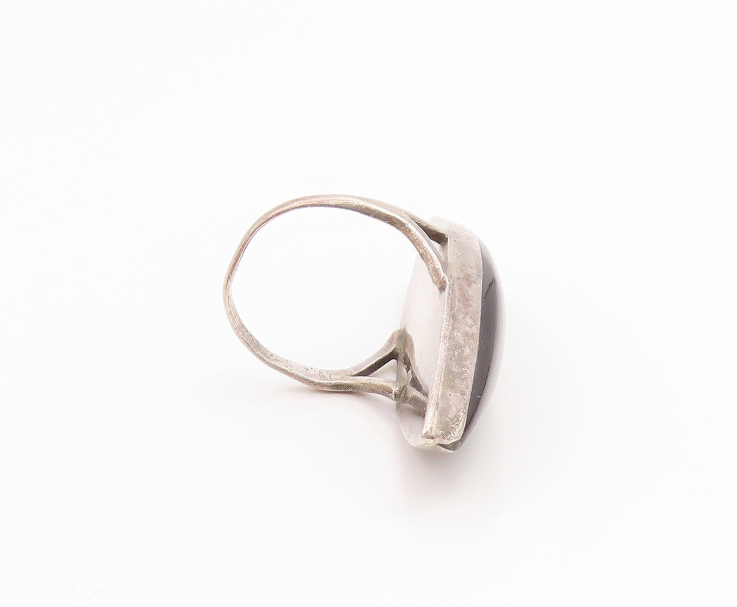 925 Sterling Silver Vintage Ring Marquise Shape Black Onyx Band  Sz 5.5  RG35454