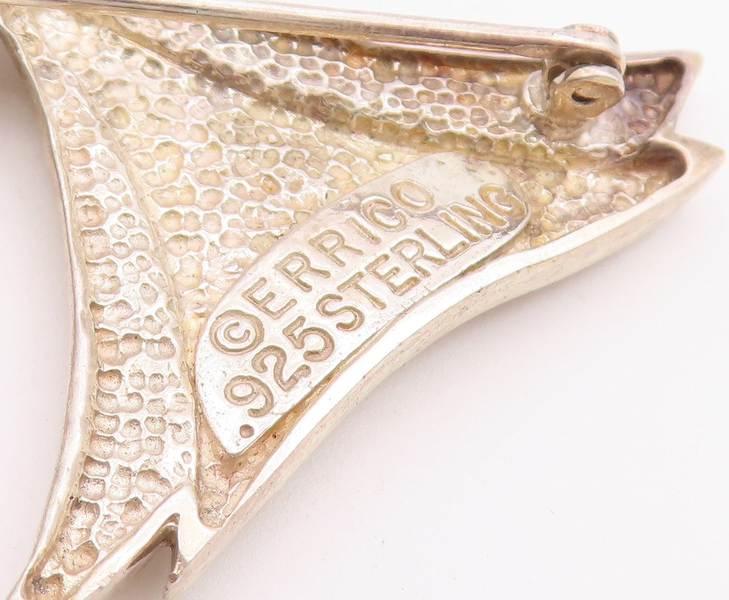 ELIZABETH ERRICO 925 Silver  Vintage Shiny Ribbon Motif Brooch Pin  BP9269