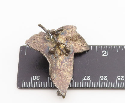 925 Sterling Silver Vintage Brooch Pin FLORA DANICA EGGERT DENMARK Leaf  BP12666