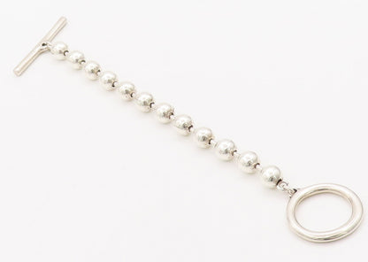 925 Sterling Silver Vintage Bracelet UNO DE 5O Solid Beads Toggle Lock  BT10349
