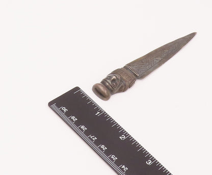 WELSCH 925 Sterling Silver  Vintage Ancient Egyptian Carved Mail Opener TR3518