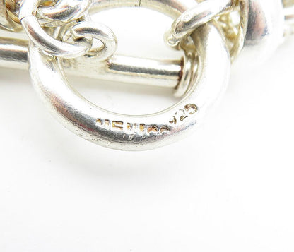 MEXICO 925 Sterling Silver  Vintage Shiny Twist Link Chain Necklace  NE1170