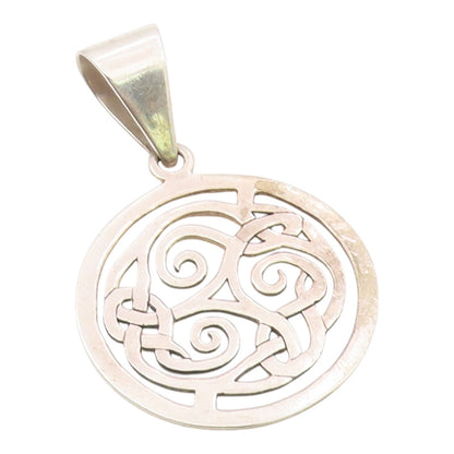 SILPADA 925 Sterling Silver  Vintage Shiny Celtic Knot Swirl Pendant  PT15319