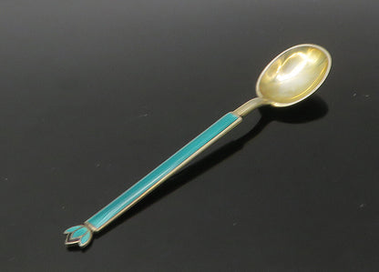 DAVID ANDERSEN NORWAY 925 Silver  Vintage Enamel Floral Espresso Spoon  TR3105