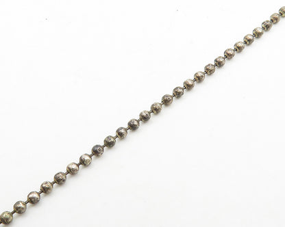 SAJEN 925 Sterling Silver  Vintage Druzy Stone Beaded Chain Necklace  NE3031