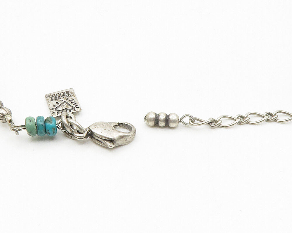 925 Sterling Silver Vintage Turquoise & Multi Stone Beaded Necklace NE2303