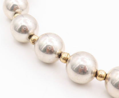 14k Gold 925 Sterling Silver Vintage Necklace Designer Large Onyx Bead  NE4470