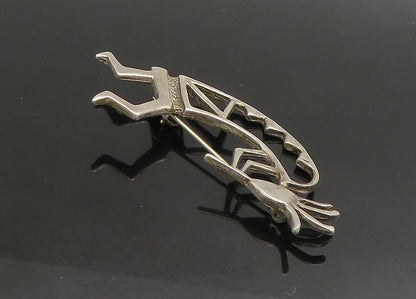 SOUTHWESTERN 925 Silver Vintage Shiny Kokopelli Dancer Brooch Pin BP9062