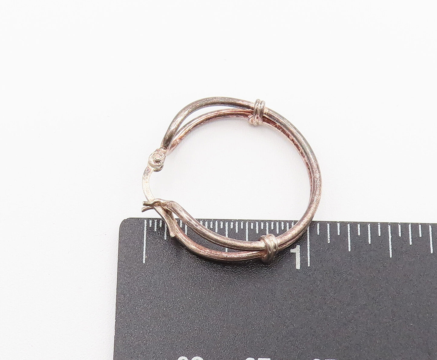 925 Sterling Silver  Vintage Tied Open Loop Fashion Hoop Earrings  EG12313