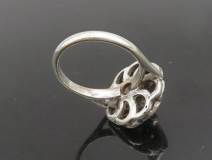 925 Sterling Silver  Vintage Cubic Zirconia Spial Flower Ring Sz 7  RG24784
