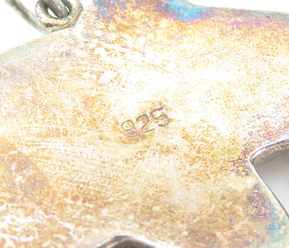 925 Sterling Silver  Vintage Dark Tone Hollow Leaping Dolphin Pendant  PT6177
