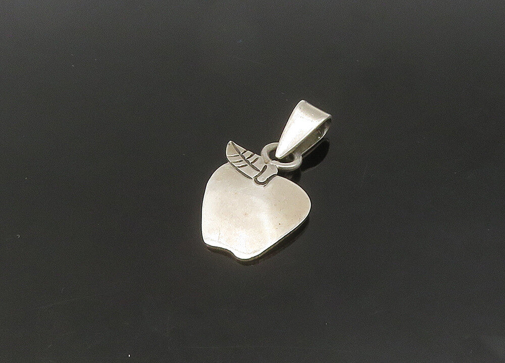 MEXICO 925 Sterling Silver  Vintage Shiny Apple Etched Detail Pendant  PT17486