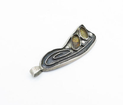 NAVAJO JOHN HORNBECK 925 Silver Vintage Antique Sculpted Pendant  PT4262