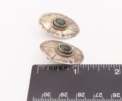 925 Sterling Silver Vintage Earrings Southwestern Etched Alexandrite EG12913