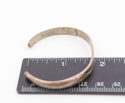 SOUTHWESTERN 925 Sterling Silver Vintage Oxidized Petite Cuff Bracelet BT8795