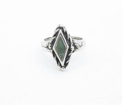 SOUTHWESTERN 925 Silver Vintage Inlaid Jasper Twist Band Ring Sz 5 RG5437