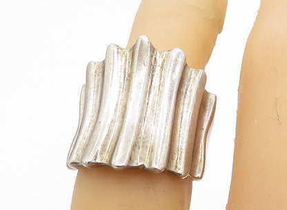 925 Sterling Silver  Vintage Shiny Concave Tapered Band Ring Sz 6  RG8352