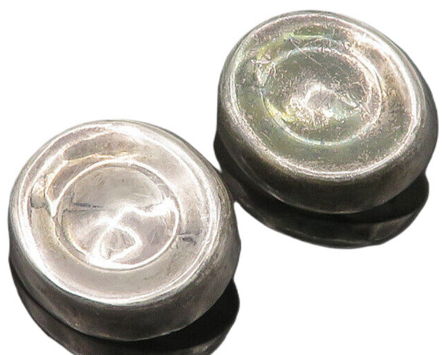 ZINA 925 Sterling Silver Vintage Heavy Non Pierce Button Drop Earrings EG10532