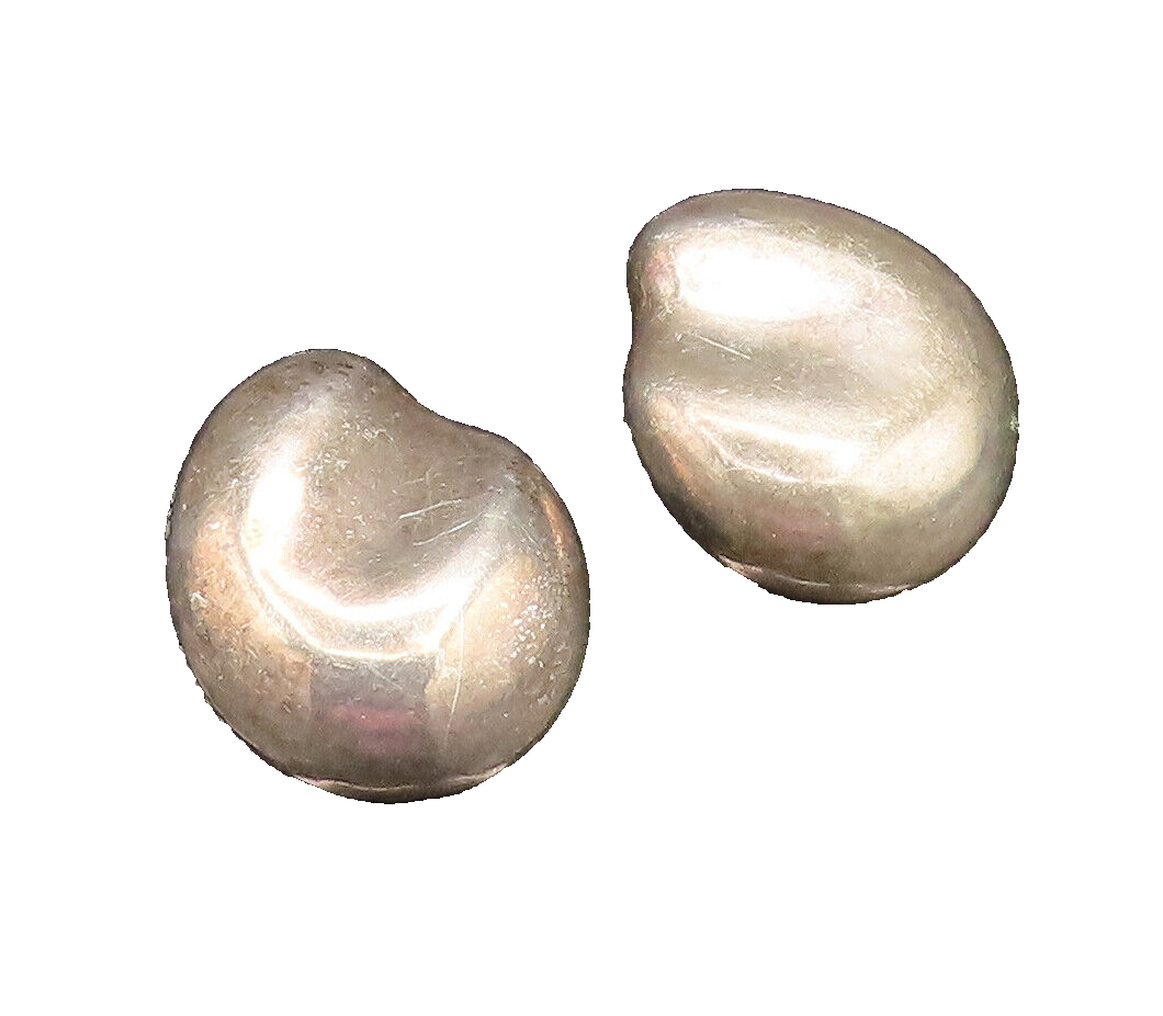 TIFFANY & CO. 925 Silver  Vintage Peretti Bean Non Pierced Earrings  EG11936