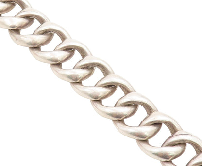 925 Sterling Silver Vintage Bracelet POLAND Chunky Curb Link Solid Chain BT11441