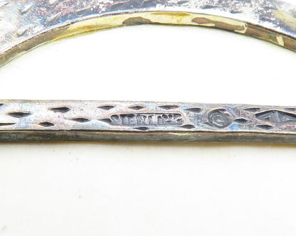CLARK & COOMBS 925 Silver  Vintage Mother Of Pearl & Abalone Brooch Pin BP4514
