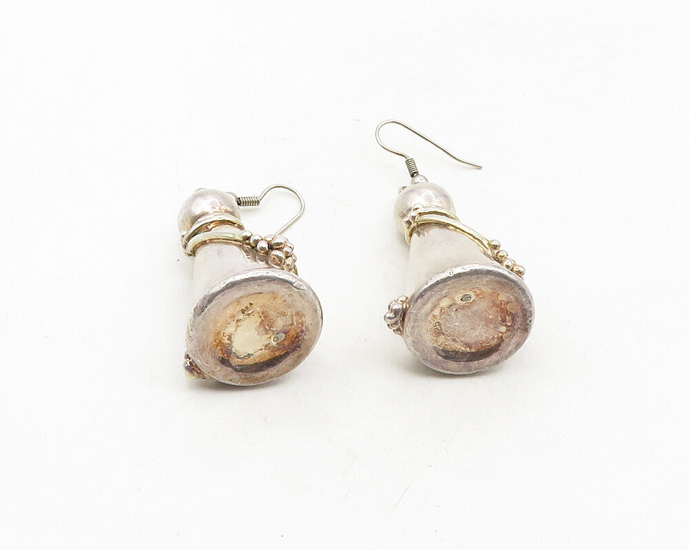 925 Sterling Silver  Vintage Modernist Wrapped Tower Dangle Earrings   EG5214