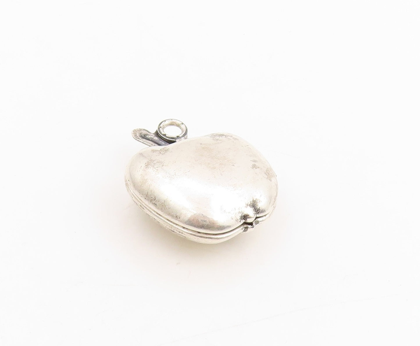 925 Sterling Silver Vintage Pendant Classic Puffy Apple Charm OPENS  PT25334